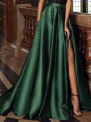 Load image into Gallery viewer, Side Split Satin Skirt
