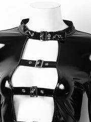 Load image into Gallery viewer, Shiny Faux Leather Top
