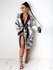 Load image into Gallery viewer, Money Printed Satin Robes
