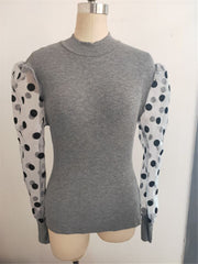 Load image into Gallery viewer, Polka Dot Puff Sleeve Blouse
