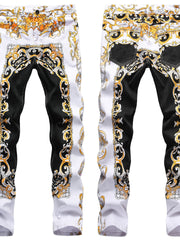 Load image into Gallery viewer, Slim Fit Print Denim Jeans
