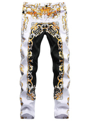 Load image into Gallery viewer, Slim Fit Print Denim Jeans
