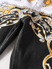 Load image into Gallery viewer, Slim Fit Print Denim Jeans
