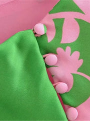 Load image into Gallery viewer, Green &amp; Pink Slip Dress
