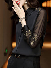 Load image into Gallery viewer, Long Sleeve Chiffon Blouse

