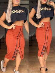 Load image into Gallery viewer, Sleeveless Cropped Top &amp;  Long Skirt
