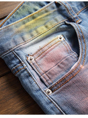 Load image into Gallery viewer, Water Color Embroidered Jeans
