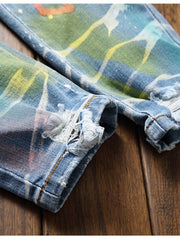 Load image into Gallery viewer, Water Color Embroidered Jeans
