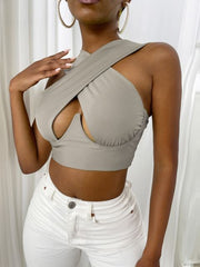 Load image into Gallery viewer, Cross Front Halter Top
