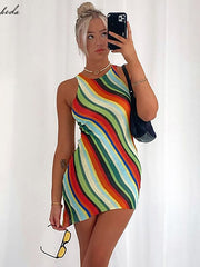 Load image into Gallery viewer, Diagonal Stripes Summer Dress
