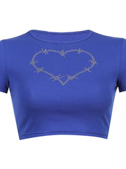 Load image into Gallery viewer, Rhinestone Graphic Crop top
