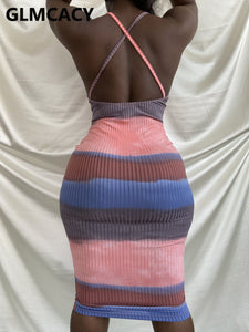 Halter Striped Dress