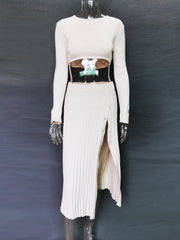 Load image into Gallery viewer, Long Sleeve Cropped Top &amp; Skirt Set
