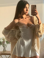 Load image into Gallery viewer, Satin Lace Spaghetti Strap Dress
