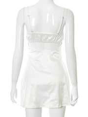 Load image into Gallery viewer, Satin Lace Spaghetti Strap Dress
