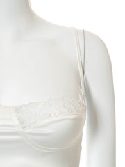 Load image into Gallery viewer, Satin Lace Spaghetti Strap Dress
