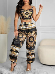 Load image into Gallery viewer, Crop Top &amp; Pants Set
