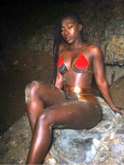 Load image into Gallery viewer, Halter Ethnic Print Bikini
