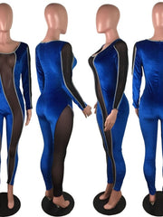 Load image into Gallery viewer, Sheer Velvet Bodycon Jumpsuit
