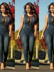 Load image into Gallery viewer, Front Lace-Up Jumpsuit
