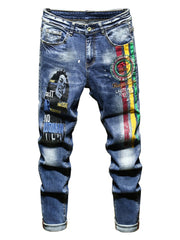 Load image into Gallery viewer, Embroidery Denim Jeans
