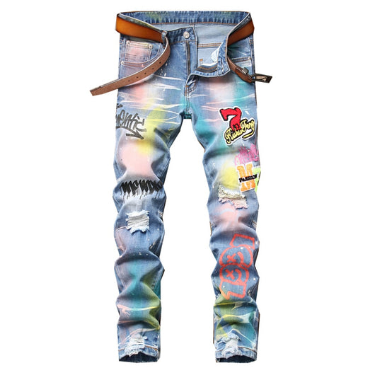 Water Color Embroidered Jeans