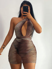 Load image into Gallery viewer, Sheer Striped Dress
