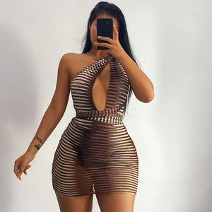 Sheer Striped Dress
