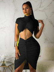 Load image into Gallery viewer, Ruched Crop Top &amp; Skirt
