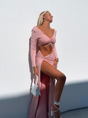 Load image into Gallery viewer, Ruched Top and Skirt Set
