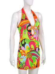 Load image into Gallery viewer, Colorful Halter Dress
