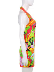 Load image into Gallery viewer, Colorful Halter Dress
