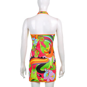 Colorful Halter Dress