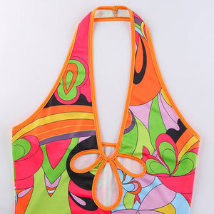 Colorful Halter Dress