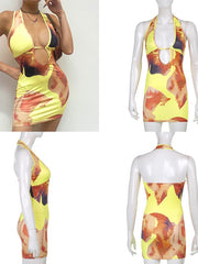 Load image into Gallery viewer, Colorful Halter Dress
