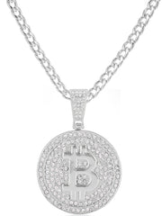 Load image into Gallery viewer, Bitcoin Iced Out Pendant Necklace
