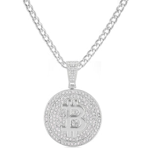 Bitcoin Iced Out Pendant Necklace