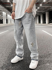 Load image into Gallery viewer, Distressed Denim Jeans
