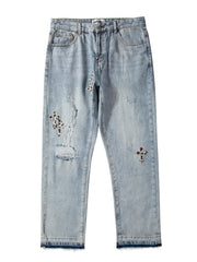 Load image into Gallery viewer, Distressed Denim Jeans
