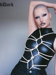 Load image into Gallery viewer, Faux Leather Bondage Bodysuit

