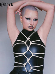 Load image into Gallery viewer, Faux Leather Bondage Bodysuit
