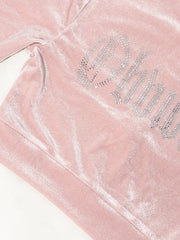 Load image into Gallery viewer, Rhinestones Velvet Top and Pants Set
