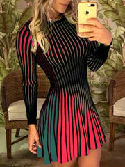 Load image into Gallery viewer, Long Sleeve Striped Dress
