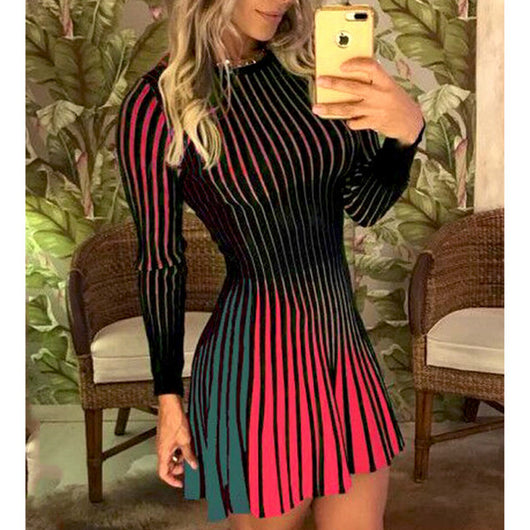 Long Sleeve Striped Dress