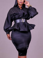 Load image into Gallery viewer, Long Sleeve Ruffle Top &amp; Skirt
