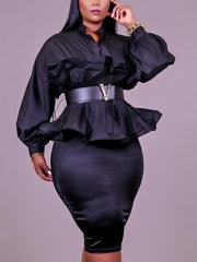 Load image into Gallery viewer, Long Sleeve Ruffle Top &amp; Skirt
