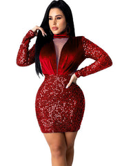 Load image into Gallery viewer, Sequin Long Sleeve Dress
