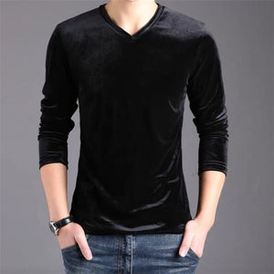 Long Sleeve Velvet T-Shirt