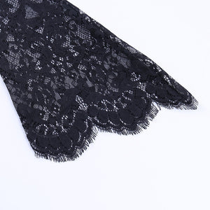 Lace Sleeve Velvet Top