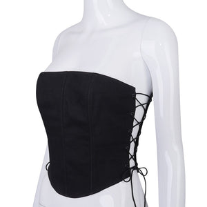 Side Lace-Up Bustier